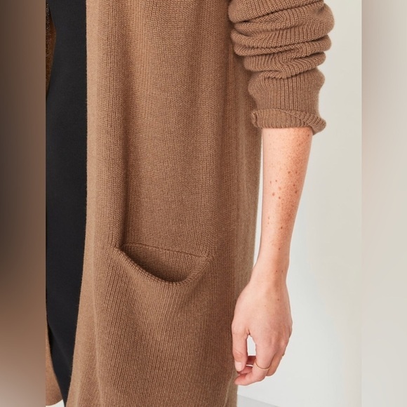 NWT! Chestnut Brown Textured Shaker-Stitch Long-Line Open-Front Sweater - 2X ♠️ - Picture 8 of 9